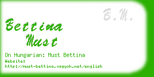 bettina must business card
